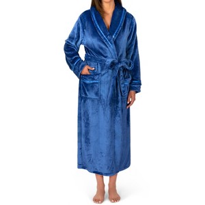 PAVILIA Fleece Robe For Women, Plush Warm Bathrobe, Fluffy Soft Spa Long Lightweight Fuzzy Cozy, Satin Trim - 1 of 4