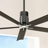 60" Minka Aire Modern Indoor Ceiling Fan with LED Light Remote Control Matte Black Urban Walnut Etched Glass for Living Room Home - 2 of 4