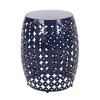 Modern Iron Patio Side Table with Cross-Cut Design, Powder-Coated Frame, Barrel Outdoor End Table, Patio End Tables -Christopher Knight Home - 4 of 4