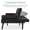 Best Choice Products Fabric Upholstered Convertible Futon w/ Rounded Armrests, Wooden Legs, 2 Cupholders - 3 of 4