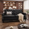 73-inch Sofa, Faux Leather Vintage Couch with Rolled Armrests & Wooden Legs - 4 of 4