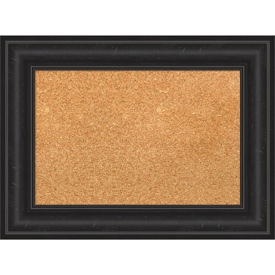 Shipwreck Black Framed Natural Cork Bulletin Board 23" x 17"