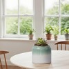 Wooakway 8" Dia Outdoor Indoor Ceramic Planter Pot Decorative Planter with Drainage Hole Patio Flower Pot - 3 of 4