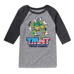 Boys' - Teenage Mutant Ninja Turtles - Turtle Power Americana Raglan Graphic T-Shirt - 1 of 4