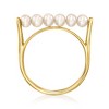 Pure Collection by Ross-Simons 3-3.5mm Cultured Pearl Bar Ring in 14kt Yellow Gold - 4 of 4