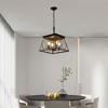 Skran 16" Walnut Industrial 4-Light Pendant Chandelier,  Adjustable Hanging Light, for Dining Room, Kitchen, Living Room (No Bulbs) - 4 of 4