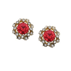 SOHI Women's Ruby Red The Edwardian Stud Earrings - 1 of 4