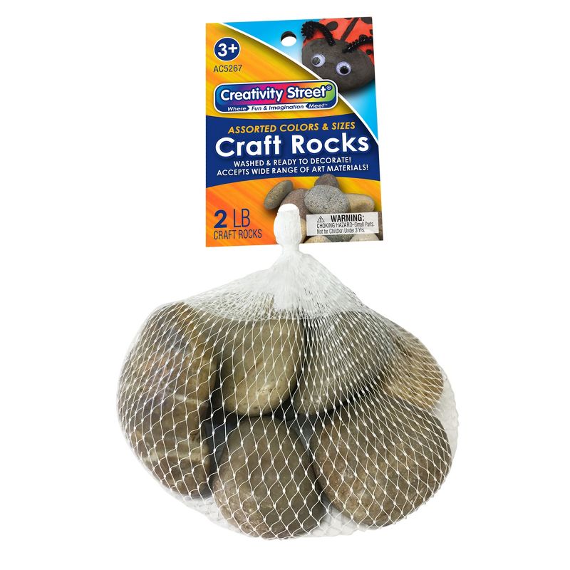 Creativity Street® Craft Rocks, Assorted Natural Colors & Sizes, 2 lbs. Per Pack, 6 Packs, 2 of 4