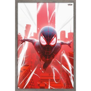 Trends International Marvel's Spider-Man: Miles Morales - Falling Framed Wall Poster Prints - 1 of 4