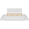 NicBex King Size Platform Bed 80.9" L Modern Pine Bed Frame with Headboard and 4 Drawers for Bedroom, Guest Room, No Box Spring Required, White - 3 of 4