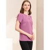 INSPIRE CHIC Women's Cutout Round Neck Cap Sleeve Casual Top - 4 of 4