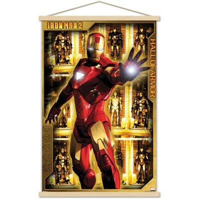Trends International Marvel Cinematic Universe Iron Man 2 Hall Of Armor Premium Framed Wall Poster Prints White Hanger Bundle 22 375 X 34 Target