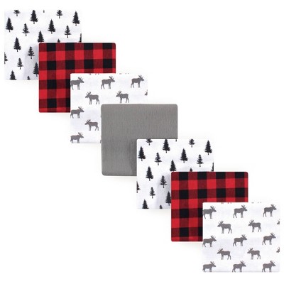Hudson Baby Unisex Baby Cotton Flannel Receiving Blankets Bundle - Moose One Size