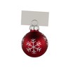 Northlight Christmas Glass Ball Ornament with Snowflake Place Card Holders - 2" - Red - Set of 6 - 3 of 4