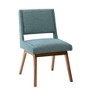 VYNXARIA Accent Chair，Dining Side chair，Rubber Solid Pecan Wood Finish，Attached Seat Cushion， (set of 2) Blue - 4 of 4