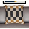 20" Navy Blue Check Throw Pillow With Embroidery - 2 of 4