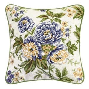 C&F Home Blue Brianna Needlepoint Pillow - 1 of 4