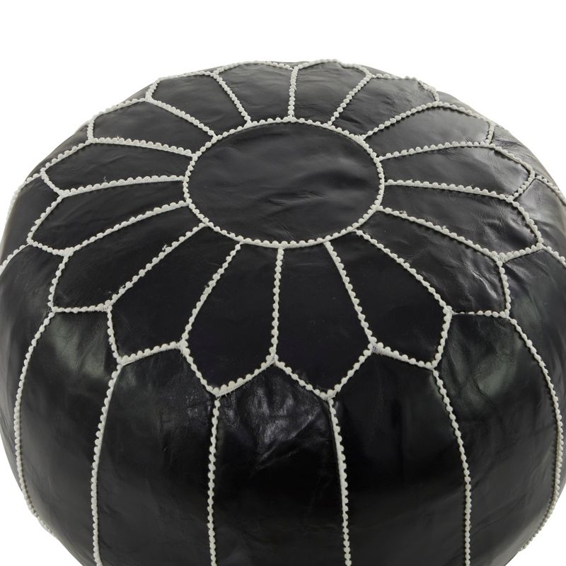 Bohemian Moroccans Leather Pouf - Olivia & May, 4 of 9