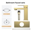 Single Handle Bathroom Faucets for 1 or 3 Hole,Bathroom Faucet Brushed Nickel Modern Waterfall Bathroom Sink Faucet - 3 of 4