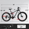 A26309 26 inch Mountain Bike,Full-Suspension 21 Speeds Drivetrain with Disc-Brake MTB Bicycle, 26*4" Fat tire Bike for Men - 3 of 4