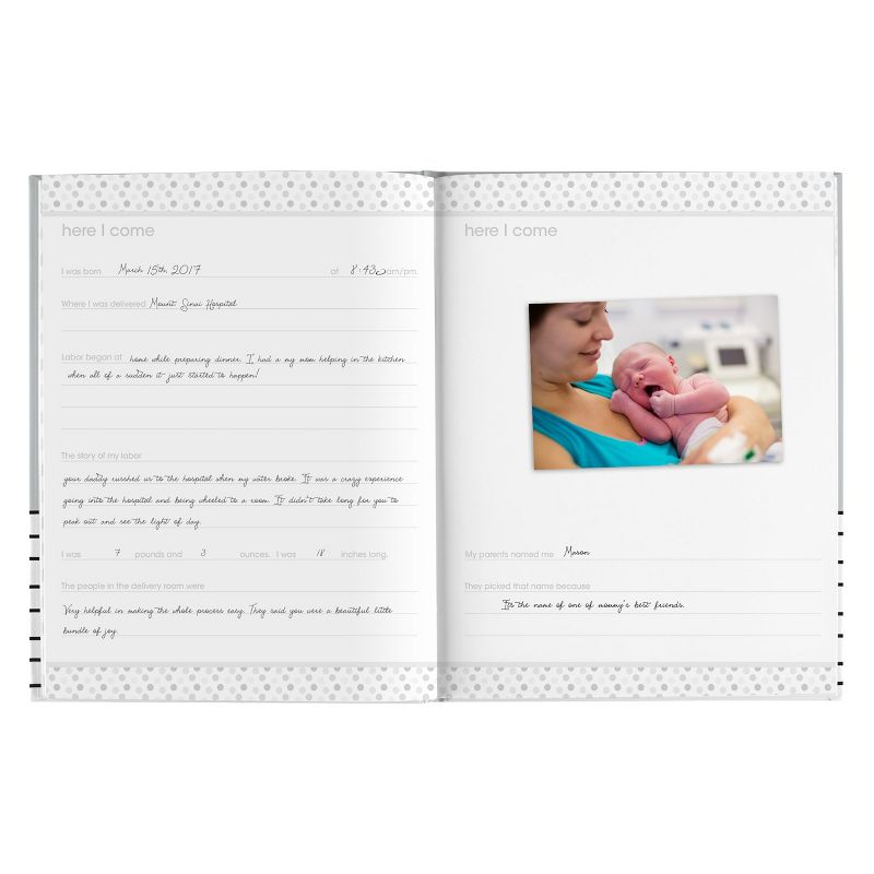 Pearhead Hello Baby, Baby Memory Book - Gray, 3 of 9