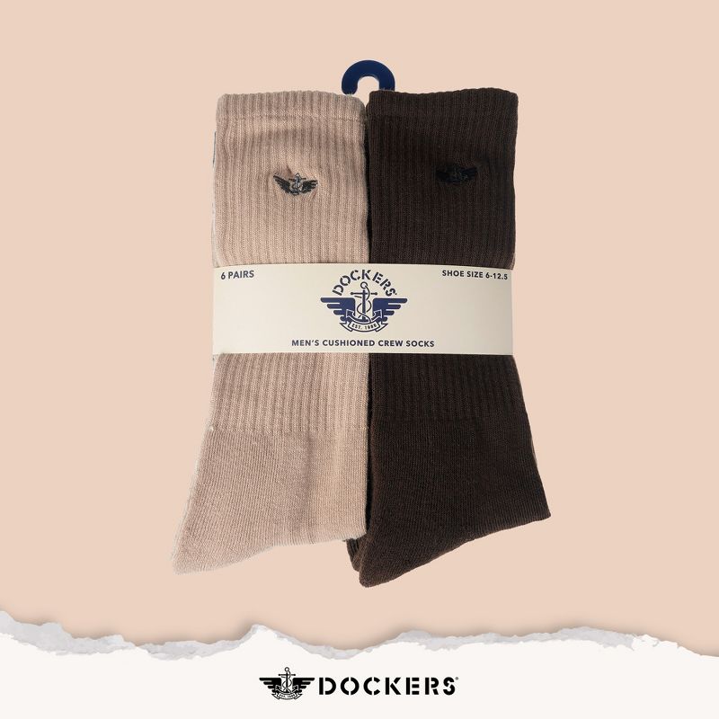 Dockers Men's Socks & Hosiery - 6-Pack Cushioned Athletic & Dress Crew Socks for Men, 3 of 9