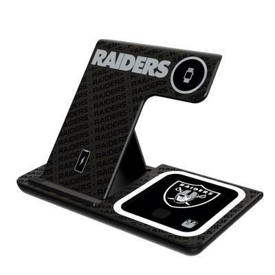 Keyscaper Las Vegas Raiders Monocolor Tilt 15-Watt 3 in 1 Charging Station