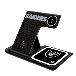 Keyscaper Las Vegas Raiders Monocolor Tilt 15-Watt 3 in 1 Charging Station - 1 of 4