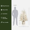 LuxenHome 5Ft Pre-Lit Snowy Artificial Christmas Tree with Warm White Lights in Rustic MgO Crate Brown - 4 of 4