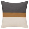 20" X 20" Brown Striped Cotton Zippered Pillow - 4 of 4