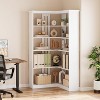 Homhougo 72" L-Shaped Corner Bookshelf, 5-Tier Wood Bookcase with Anti-Tip Design for Living Room, Office, Easy Assembly Rustic Storage Shelf - 3 of 4