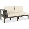 Maggift Outdoor Patio Seating Sets, Distinctive Conversation Friendly Design, Perfect for Gardens, Patios, Living Spaces, Beige, 85.8"*27.2"*25.2" - 3 of 4