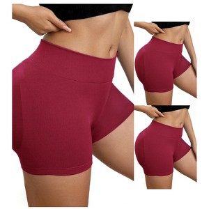 INSPIRE CHIC 3 Packs Women's Slimming Waist Butt Lifter Control Panties Workout Sport Running Shaper Short - 1 of 4