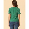 INSPIRE CHIC Women's Square Neck Button Ruffle Sleeve Love Heart Printed Blouse - 4 of 4