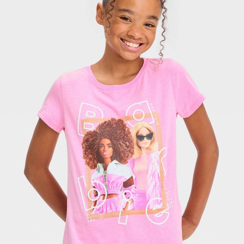 Girls&#39; Barbie Short Sleeve Graphic T-Shirt - Pink, 2 of 4