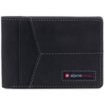 Alpine Swiss Delaney Men’s RFID Blocking Slimfold Wallet Thin Bifold Cowhide Leather Comes in Gift Box