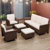 EAGLE PEAK Ocean Vista 5 piece Outdoor Patio Furniture Set,  Wicker Conversation Set with Cushions Swivel Chairs - 2 of 4
