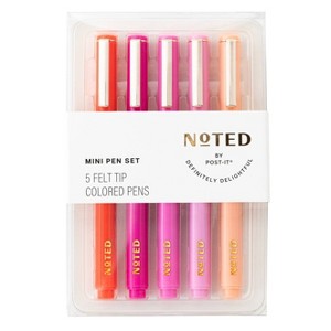 Noted by Post-it 5pk Mini Felt Tip Pens - 1 of 4