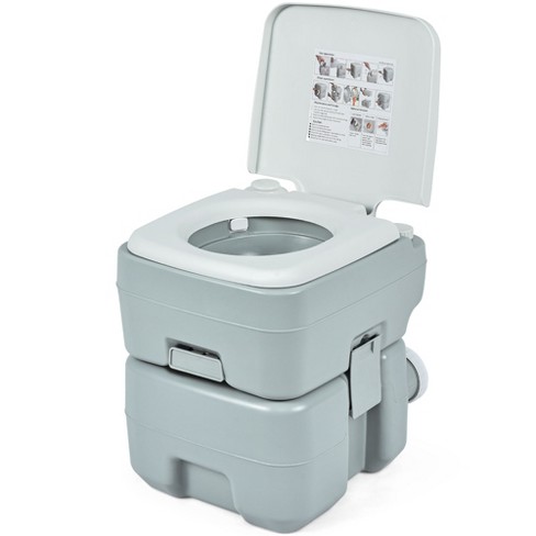 Costway 5.3 Gallon 20l Outdoor Portable Toilet W/ Level Indicator