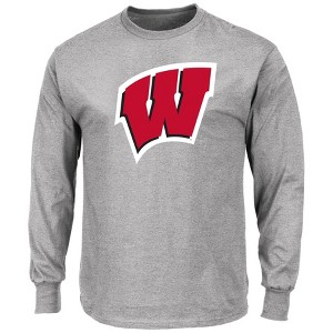 NCAA Wisconsin Badgers Men's Big & Tall Long Sleeve Gray T-Shirt - 1 of 3