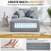 Okak Modern Oversized Velvet Floor Sofa Futon Couch with Soft Pillows,Comfy Lounge Sleeper Sofa for Living Room,Apartment - 3 of 4