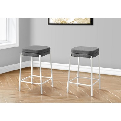 TOAOTBNBOB Upholstered Counter Height Barstools Set of 2, Contemporary Bar Chairs with Metal Legs, Industrial Bar Stools for Kitchen Island