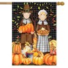 Pilgrims Thanksgiving House Flag Pumpkins Pie 28" x 40" Briarwood Lane - 2 of 4