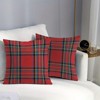 Lomsoe 2pcs Christmas Plaid Throw Pillow Covers - Red, Black, White, Green Holiday Decor Machine Washable Decorative Pillowcases Christmas Decor. - 3 of 4