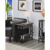Town Square Flip Top End Table with Charging Station Weathered Gray/Black - Breighton Home: USB Ports, Cable Management, Bottom Shelf - 2 of 4