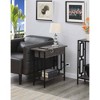 Town Square Flip Top End Table with Charging Station Weathered Gray/Black - Breighton Home - image 2 of 4