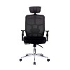 High Back Executive Mesh Office Chair with Arms, Lumbar Support and Chrome Base, Black - 4 of 4