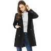 Allegra K Women's Elegant Notched Lapel Double Breasted Long Sleeve Winter Overcoat - 3 of 4