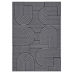 Washable Modern Large Living Room Rugs, Rainbow Print Soft Non Slip Bedroom Carpet, Low Pile Geometric Dining Room Rugs - 1 of 4