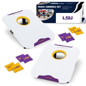 NCAA LSU Tigers All-Weather Travel Cornhole Set - 1 of 4